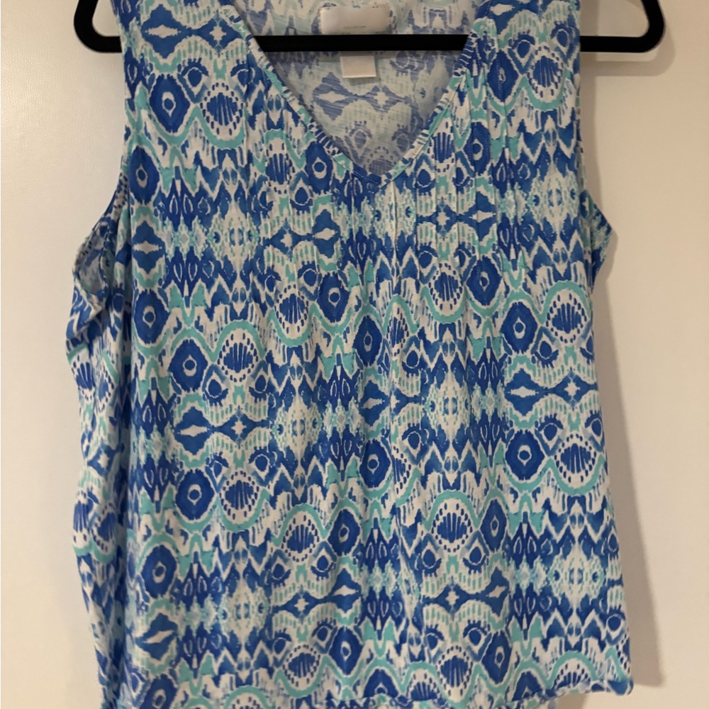 Vibrant Blue Patterned Tank Top